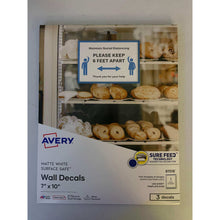 Carregar imagem no visualizador da galeria, Avery Customizable Removable Wall Decals, 7" x 10", Matte White, Water Resistant Printable Labels, 3 Blank Wall Decal Stickers (61516)