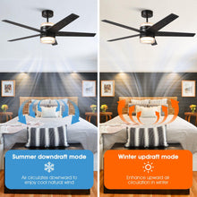 Carregar imagem no visualizador da galeria, 52" Fanelee 5 Blades Industrial Ceiling Fan with LED Lighting