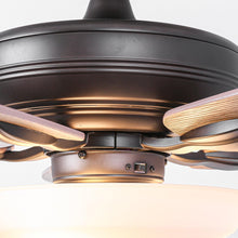 Carregar imagem no visualizador da galeria, 52" Traditional Pull Chain 5 Blades Ceiling Fan with Light