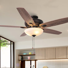 Carregar imagem no visualizador da galeria, 52" Traditional Pull Chain 5 Blades Ceiling Fan with Light