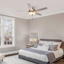 Carregar imagem no visualizador da galeria, 52" Traditional Pull Chain 5 Blades Ceiling Fan with Light