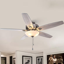 Carregar imagem no visualizador da galeria, 52" Traditional Pull Chain 5 Blades Ceiling Fan with Light