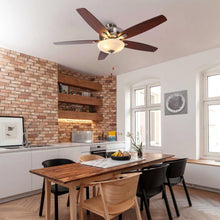 Carregar imagem no visualizador da galeria, 52" Traditional Pull Chain 5 Blades Ceiling Fan with Light