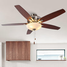 Carregar imagem no visualizador da galeria, 52" Traditional Pull Chain 5 Blades Ceiling Fan with Light