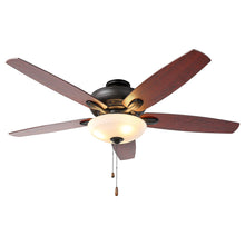 Carregar imagem no visualizador da galeria, 52" Traditional Pull Chain 5 Blades Ceiling Fan with Light