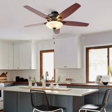 Carregar imagem no visualizador da galeria, 52" Traditional Pull Chain 5 Blades Ceiling Fan with Light