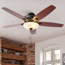 Carregar imagem no visualizador da galeria, 52" Traditional Pull Chain 5 Blades Ceiling Fan with Light