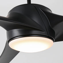 Carregar imagem no visualizador da galeria, 60" Wall Control 3 Blades Black Ceiling Fan with LED Lighting