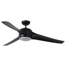 Carregar imagem no visualizador da galeria, 60" Wall Control 3 Blades Black Ceiling Fan with LED Lighting