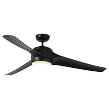 Carregar imagem no visualizador da galeria, 60" Wall Control 3 Blades Black Ceiling Fan with LED Lighting