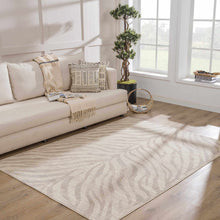 Load image into Gallery viewer, Beige Manteca Zebra Print Area Rug