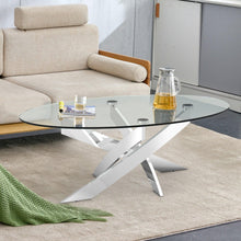 Load image into Gallery viewer, 17" H Contemporary Glass Coffee Table in Living Room, Bedroom