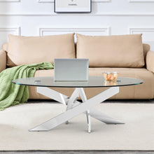 Load image into Gallery viewer, 17" H Contemporary Glass Coffee Table in Living Room, Bedroom