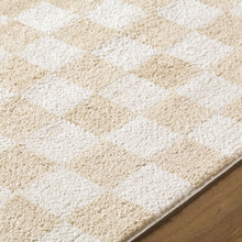 Carregar imagem no visualizador da galeria, Canika Checkered Cream Washable Area Rug