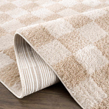 Carregar imagem no visualizador da galeria, Canika Checkered Cream Washable Area Rug