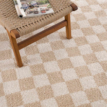 Carregar imagem no visualizador da galeria, Canika Checkered Cream Washable Area Rug
