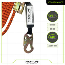 Load image into Gallery viewer, Frontline VLPR3L Premium Vertical Lifeline with Openable Rope Grab and Shock Pack 50'