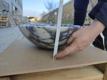 Carregar imagem no visualizador da galeria, Calacatta Viola Marble Oval Shape Above Vanity Bathroom Sink (W)18" (L)14" (H)5"