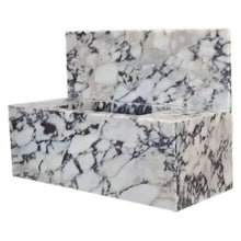 Carregar imagem no visualizador da galeria, Calacatta Viola Marble Rectangular Wall-mount Bathroom Sink with 10" Backsplash (W)16" (L)32" (H)10"