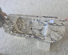 Carregar imagem no visualizador da galeria, Calacatta Viola Marble Wall-mount Bathroom Vanity carved from Solid Block (W)20" (L)52"