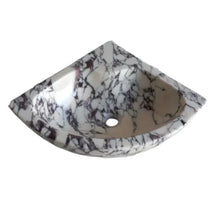 Carregar imagem no visualizador da galeria, Calacatta Viola Marble Wall-mount Bathroom Corner Vanity Sink (W)12" (L)12" (H)6"