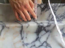 Carregar imagem no visualizador da galeria, Calacatta Viola Marble Wall-mount Bathroom Vanity carved from Solid Block (W)20" (L)52"