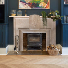 Carregar imagem no visualizador da galeria, Cappuccino Beige Marble Hand-carved Art Deco Fireplace Mantel Polished (W)70" (L)74"