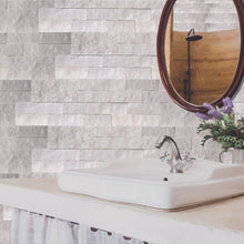 Load image into Gallery viewer, Carrara White Ledger 3D Panel 6"x24" Natural Marble Wall Tile - Full Truckload