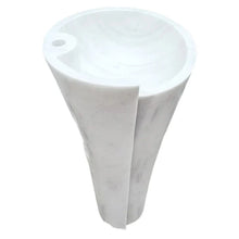 Cargar imagen en el visor de la galería, Carrara White Marble Stand-alone Designer Pedestal Bathroom Sink (W)16.5" (L)16.5" (H)36"