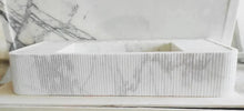 Cargar imagen en el visor de la galería, Carrara White Marble Wall-mount Bathroom Vanity Ribbed Textured Front (W)16" (L)38"