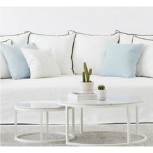 Load image into Gallery viewer, Carrara White Marble Nesting Coffee Table Round Set of 2 Polished