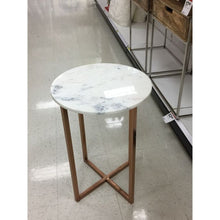 Carregar imagem no visualizador da galeria, Carrara White Marble End/Side Table Round Polished