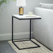 Cargar imagen en el visor de la galería, Carrara White Marble End/Side Table Square Polished