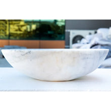 Cargar imagen en el visor de la galería, Carrara White Marble Natural Stone Oval Vessel Above Vanity Bathroom Sink
