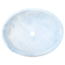 Cargar imagen en el visor de la galería, Carrara White Marble Natural Stone Oval Vessel Above Vanity Bathroom Sink