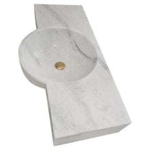 Carregar imagem no visualizador da galeria, Carrara White Marble Above-vanity Wall-mount Bathroom Sink (W)16" (L)36"
