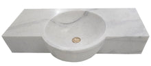 Carregar imagem no visualizador da galeria, Carrara White Marble Above-vanity Wall-mount Bathroom Sink (W)16" (L)36"
