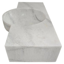 Carregar imagem no visualizador da galeria, Carrara White Marble Above-vanity Wall-mount Bathroom Sink (W)16" (L)36"