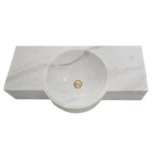 Carregar imagem no visualizador da galeria, Carrara White Marble Above-vanity Wall-mount Bathroom Sink (W)16" (L)36"