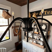 Load image into Gallery viewer, Black Metal 6 Light Candelabra Chandelier