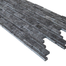 Cargar imagen en el visor de la galería, Charcoal Cambria Ledger 3D Panel 6.8"x20.8" Split-face Marble Wall Tile - Full Truckload