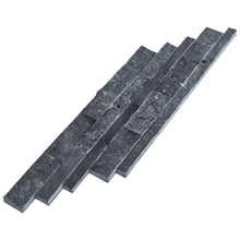 Cargar imagen en el visor de la galería, Charcoal Cambria Ledger 3D Panel 6.8"x20.8" Split-face Marble Wall Tile - Full Truckload