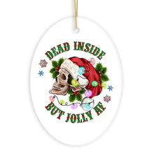 Cargar imagen en el visor de la galería, Cheerfully Grim Festive Emo Skeleton Funny Christmas Ornament, Dead Inside but Jolly AF