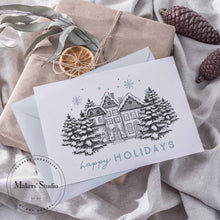 Cargar imagen en el visor de la galería, Christmas Houses - Mesh Stencil 8.5x11