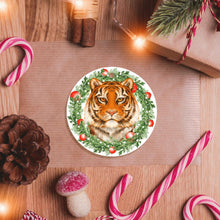 Cargar imagen en el visor de la galería, Christmas Wreath Tiger Ornament