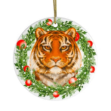 Cargar imagen en el visor de la galería, Christmas Wreath Tiger Ornament