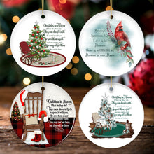 Cargar imagen en el visor de la galería, Christmas in Heaven Sentimental Memorial Quote Ceramic Ornament Bundle