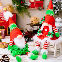 Carregar imagem no visualizador da galeria, Classic Christmas Duo Plush Gnome Set, Christmas Table Centerpiece Decoration