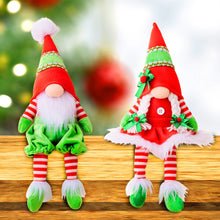 Carregar imagem no visualizador da galeria, Classic Christmas Duo Plush Gnome Set, Christmas Table Centerpiece Decoration