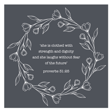 Load image into Gallery viewer, Clothed with Dignity Wreath - Mesh Stencil 12x12